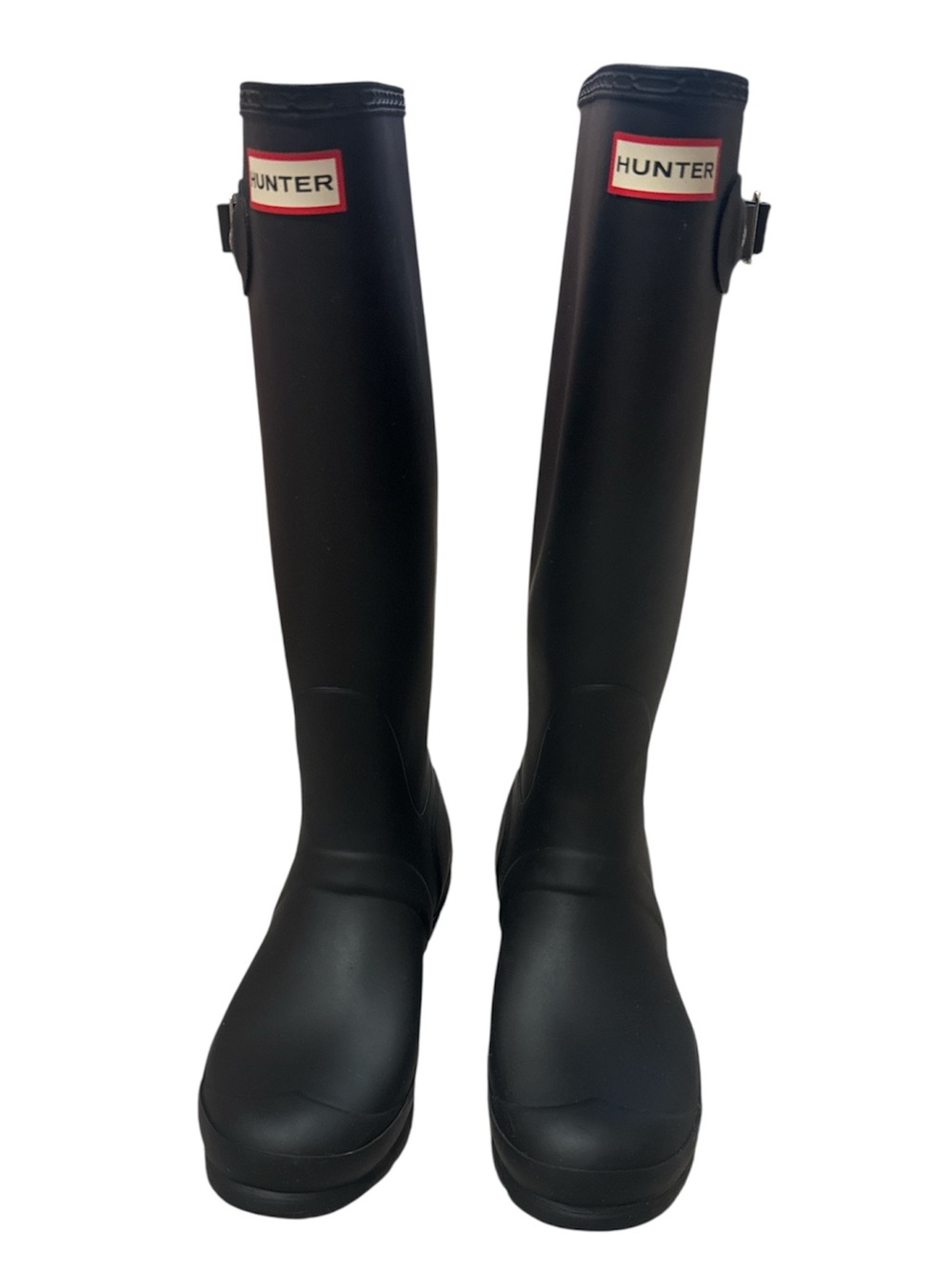 Black tall hunter rain boots - size 7 - Picture 2 of 7